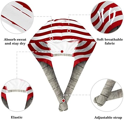 Работни капачиња за жени со бело цветни жени со копчиња и џемпери, прилагодливо хируршко капаче
