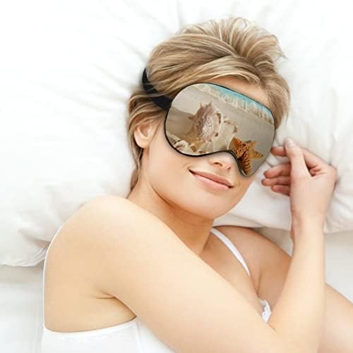 Sandbeach Starfish Shell Смешно спиење маска за очи мек заслепено око со прилагодлива лента за ноќни очила за мажи за жени
