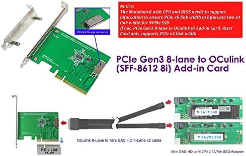 Микро САТА Кабли|PCIe Gen3 8-Лента До Oculink Додаток Картичка