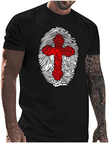HDDK MENS војник со кратки ракави маици летни прсти вера Исус крст печатење на врвни тренинзи за вежбање спортска маичка