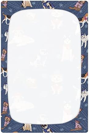 Печати за кучиња Алаза Дудл Симпатични чаршафи за животински креветчиња опремени листови за момчиња за момчиња, дете, стандардна големина