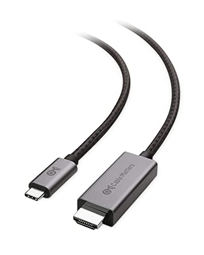 Кабелски работи 8K USB C до HDMI 2.1 кабел 6 ft, поддршка 4K 120Hz и 8K 60Hz HDR - Thunderbolt 3, Thunderbolt 4, USB4 порта компатибилен - Макс резолуција на кој било MacBook преку овој кабел е 4K 60Hz