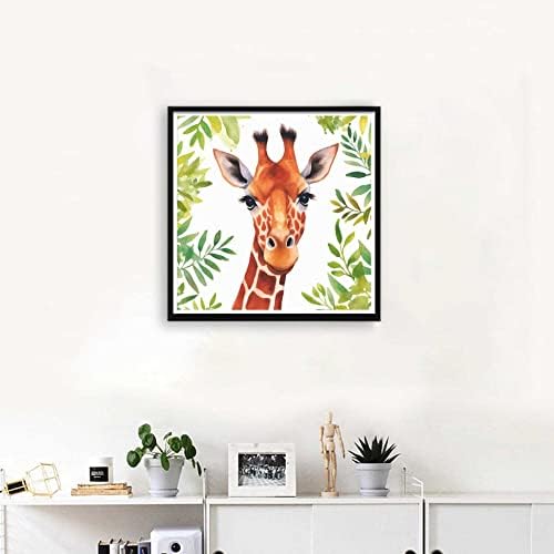 Комплети за сликање на дијаманти Vaiieyo 5d за ​​возрасни жирафа, боја со дијаманти уметничко животно, боја по броеви целосна вежба за занаетчиско