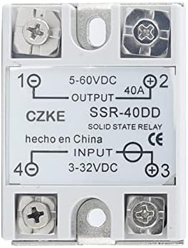 Реле за цврста состојба на Puryn SSR 10DD 25DD 40DD DC Control DC Бела школка Едно фаза без пластично покритие 3-32V DC влез DC 5-60V