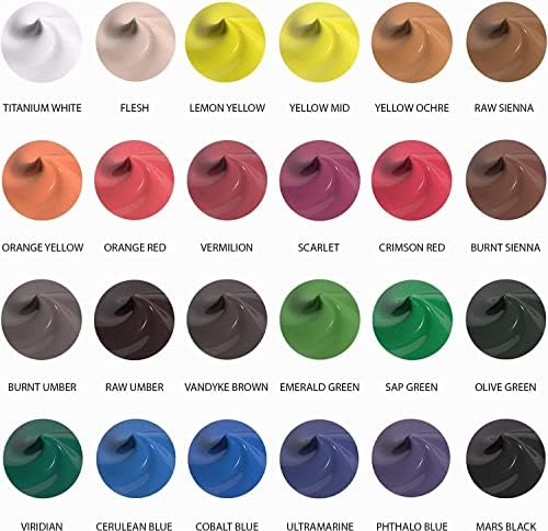 Infeffect - Сет на акрилни бои 24 цевки со бои - акрилни бои за сликање - нетоксични комплети за бои за деца за возрасни почетници,