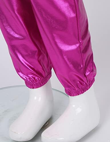 ДПОИС Детски девојки Метални влажни изглед на влажни хеланки се протегаат сјајни панталони за спортски тренинзи танцувачки претстави