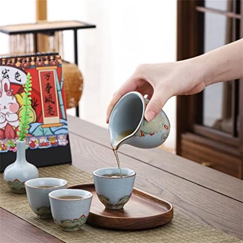 Genigw kung fu чај сет преносен пат за патувања дома сет керамички чајник за чад