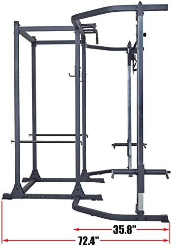 Papababe Power Cage, Squat Rack со кабелски кросовер за напојување со лат -пулдоун