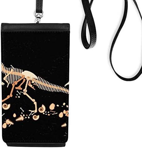 Коски коски минијатурна диносаурусна телефонска паричник чанта што виси мобилна торбичка црн џеб