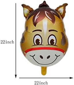 6 парчиња балони со крави фолија магариња балони свињи балони крава глава балон одење крави балони за крави фарма тематски украси за роденденска забава