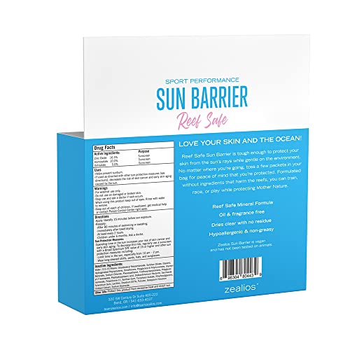 Зелиос Сонце бариера Широк спектар SPF 50 цинк сончање - отпорен на вода и не -мртов активен спортски пакет со големина на сончање