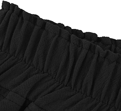 Басисин Флејл хеланки за жени обични еластични половини палацо панталони копче плетиран шлаканици со преголеми работни панталони