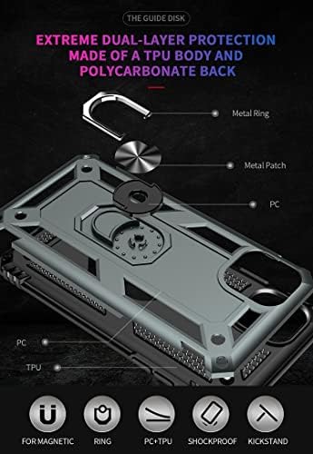 Xiayan Телефон опфаќа компатибилен со iPhone 11 Pro Case Mobile телефон со магнетски држач, куќиште за заштита од заштита на шок од тешка работа
