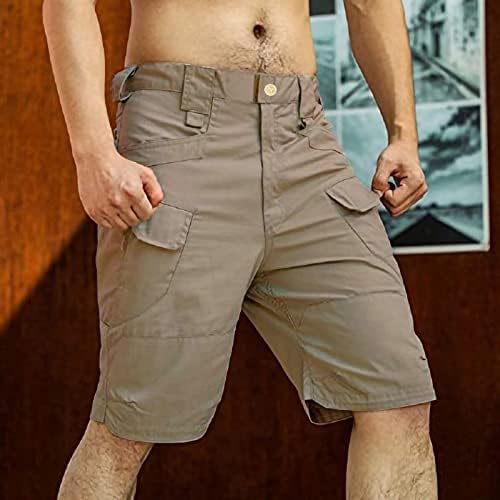 Тактички шорцеви за мажи водоотпорни лето за дишење Брзо суво пешачење риболов шорцеви со повеќе џебови