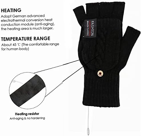 Femaleенски модни лежерни нараквици лаптоп загреани мажи USB целосна и половина рака зимски митни прсти нараквици жени топло плете