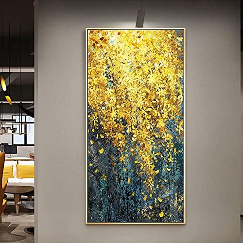 Интар 5Д DIY дијамантски комплети за сликање голема големина целосна вежба златни цвеќиња вкрстени бод за вез дневна соба wallидна декора и занаети 43.3x23,6 инчи