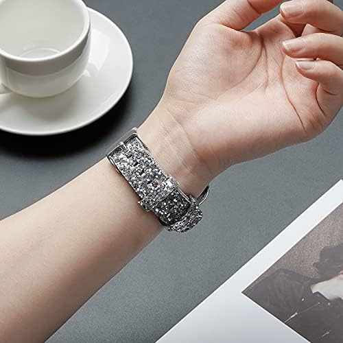 Волт Компатибилен со опсегот на Apple Watch со заштитник на стаклен екран 45мм 44мм 40мм 41мм, iWatch кожа сјај на нараквица