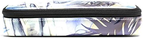 Акварел егзотична лесна шема 84x55in кожа молив со молив, торба со пенкало со двоен патенти торбички за чување торби за торби за училишна работа за момчиња за училишни