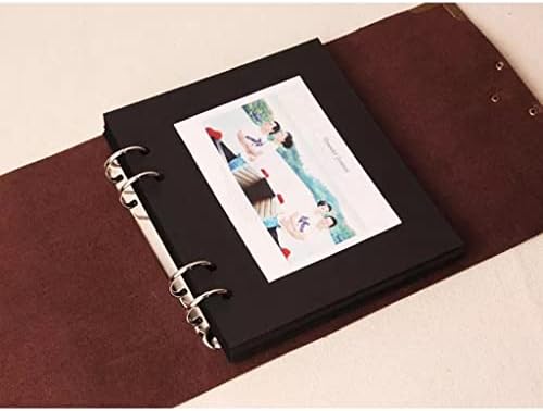 Книга за свадби за свадба во кожа Doubao/Black Scrapbook Album Set/400gsm кожа албум со фото албум голем капацитет