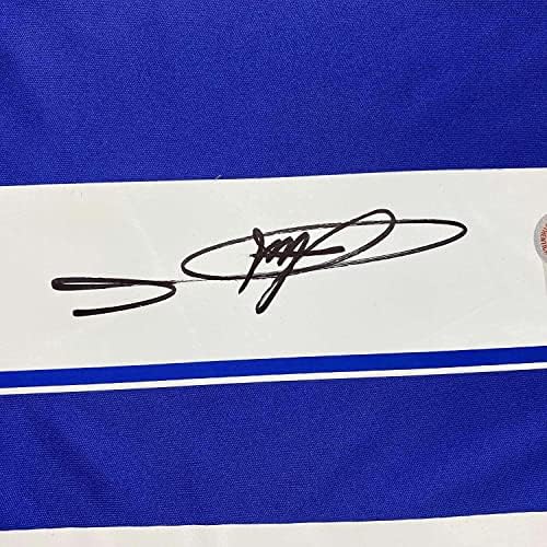 Врамено автограмиран/потпишан Дидиер Дрогба 33х42 Челси ФК Синиот фудбал Футбол Jerseyерси Бекет Бас Коа