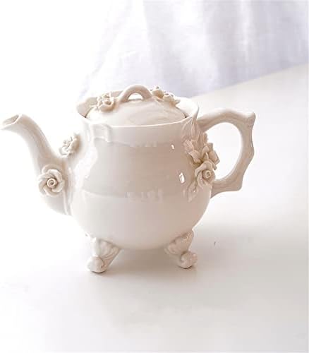 Gretd Beige чај сет цвет украс керамички чајник крема за млеко чаша чај попладневен чај