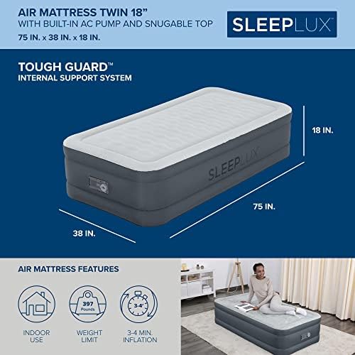 SLEEPLUX Издржлив Воздушен Душек На Надувување Со Вградена Пумпа, Перница и USB Полнач