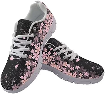 Forchrinse Teal Butterfly plumeria print walking чевли за трчање за жени дами тениски чевли кои не се лизгаат модни патики