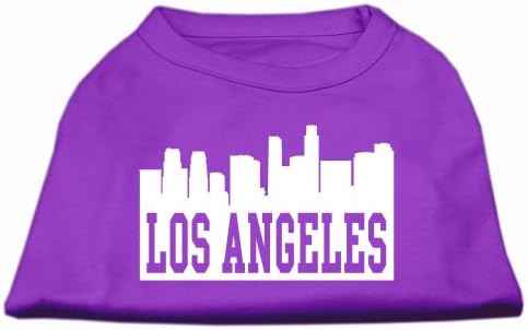 Лос Анџелес Skyline Screen Print Mirts Purple LG