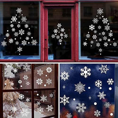 9 ПАРЧИЊА Божиќни Електростатски Налепници За Снегулки Налепници ЗА Пет Сини Долни Хартиени Ѕидни Налепници Божиќна Снегулка Прозорец