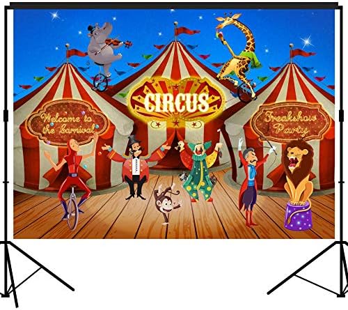 Голем карневалски циркус банер за позадина на сцената на позадината на фотографијата 5x7 '