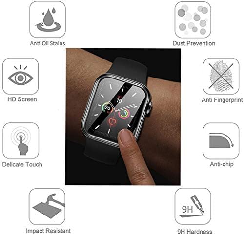 Anbobo 2 Pack Apple Watch Series 8 / Series 7 Ecter Ecter Protector 41mm, Watch 7 заштитник на екранот 41 mm, калено стакло 3D целосна покриеност 9H Анти-кора од хит-отвор HD филм за Apple Iwatch 41mm Серија 8/7