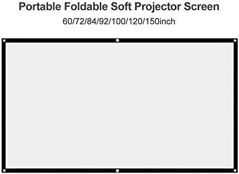 ZGJHFF 60-150INCH Преклопување без бразда меки проекторски екрани дупки што висат преносен домашен филм за состаноци на филмот 16: 9