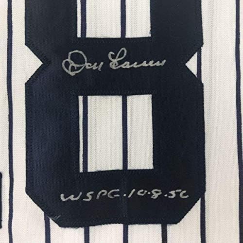 Врамено автограмиран/потпишан Дон Ларсен 33х42 Newујорк Пинстрип Бејзбол Jerseyерси JSA COA