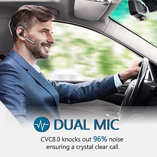 Bluetooth слушалки CVC8.0 Откажување на бучава со двојна микрофон, безжичен Bluetooth слушалки V5.0 безжични слушалки, компатибилни