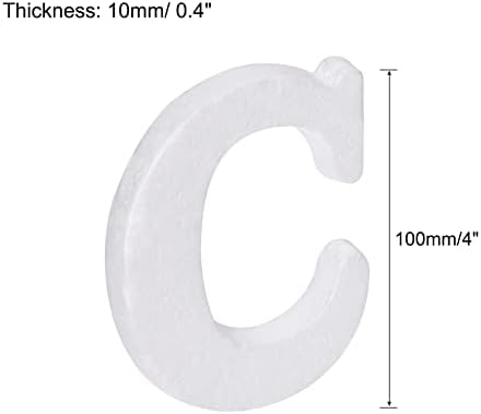 Меканиксити Пена Букви Ц Писмо ЕПС Бела Полистиренска Буква Пена 100мм/4 Инчи За Занаети, Свадба, Декорација На Забави, Пакување од 2