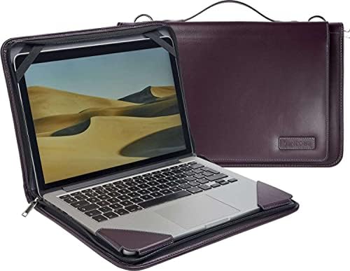 Бронел виолетова кожна лаптоп лаптоп кутија - компатибилен со Asus Vivobook E203MA тенок и лесен 11,6 “