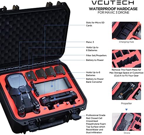 Држач за таблети со дрон VCutech Drone RC со Mavic 3 тврд случај компатибилен со DJI Mavic 3