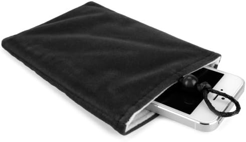 Boxwave Case компатибилен со Aim G -Dash - кадифена торбичка, мека велурна ткаенина торба ракав со влечење за AIM G -Dash - Jet Black