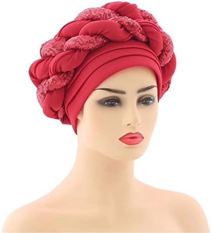 Sawqf Fashion Sequins omenените турбан капа плетенка јазол дама глава шамија хиџаб внатрешен хиџаб за жени додатоци за коса Обива се губење на косата