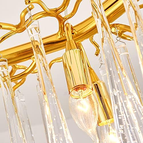 Омонс Кристална ламба, Г9 Француски постмодерна светлосна гранка Капка на вода Кристал лустер, лустер за вила со високи вила, продавница за дневна