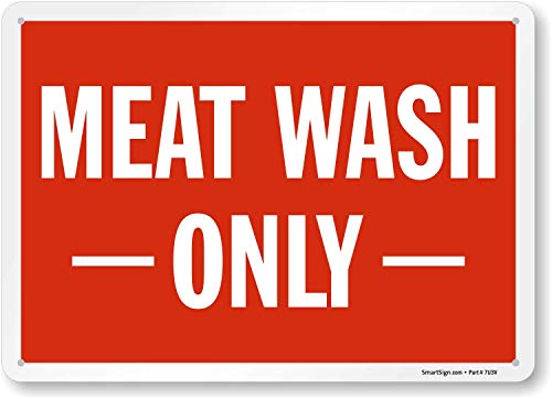 Знак „само миење на месо“ од SmartSign | 10 x 14 пластика