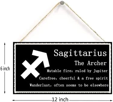 Стрелец Арчер - Убав духовен подарок астрологија знак на хороскопската плакета 6 инчи од 12 инчи виси знак, декоративен декор за домашно