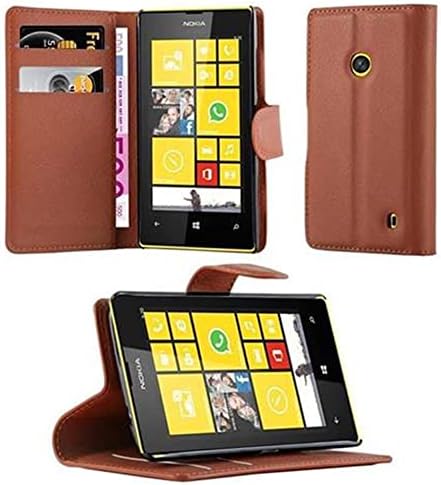Кадорабо Книга Случај Компатибилен Со Nokia Lumia 520 Во Седло Кафеава - Со Магнетно Затворање, Стојат Функција И Картичка Слот-Паричник