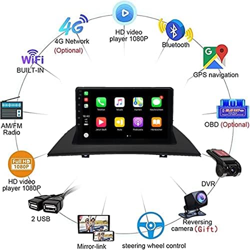 9 Екран На Допир Андроид 10.0 Автомобил Радио Стерео ЗА Б-МВ X3 Е83 2004-2012 Мултимедија 2Din 4G WiFi GPS Навигација Carplay Двд Главна