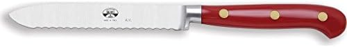 Колтелери Берти Инсиме Нож За Домати со Магнетизиран Дрвен Блок | Црвена Луцитна Рачка