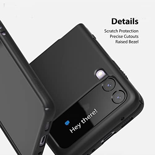 Aherlcg Костум За Samsung Galaxy Z Flip 4 Телефонска Кутија Мат Црна, Ултра Тенка Компјутерска Тврда Обвивка Целосна Заштита Тенок Фит Издржлив