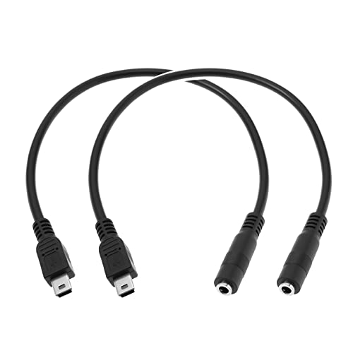 Emagtech 2pcs 3,5 mm до USB микрофон кабел замена мини USB машки до 3,5 mm Femaleен Aux Audio Cable Corder Electrical Apteries Black