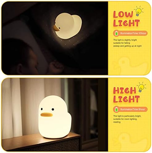 Unede Night Light за деца, ламба за зајаче и светилки за патка