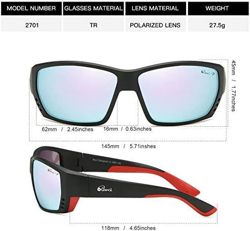 Беви Поларизирани Спортски Очила ЗА Сонце За Мажи Жени ТР90 Квадратни Рамки Очила Флексибилни И Издржливи Очила За Сонце