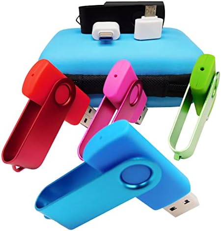 2GB USB Флеш Дискови Мемориски Стапчиња Погон На Палецот 5 Пакет Со Професионална Торба За Складирање На Електронски Производи